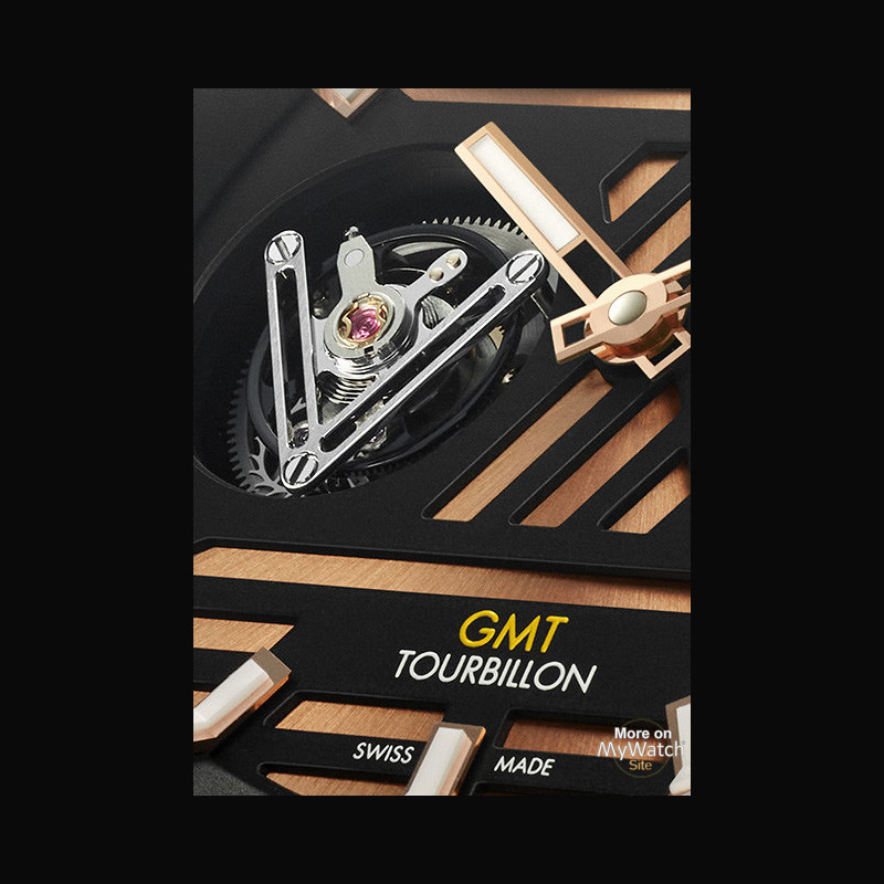 Watch Louis Vuitton Tambour Curve GMT Flying Tourbillon  Tambour Q1BB3Y  Titanium - Meteorite Dial - Rubber Strap