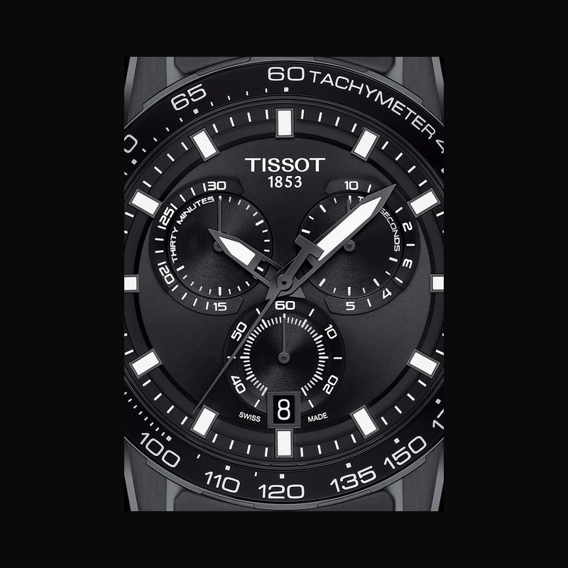 Tissot Supersport Chrono T125.617.33.051.00 – Orologio Uomo Al Quarzo, Quadrante Nero, Acciaio, Impermeabile 10 Bar