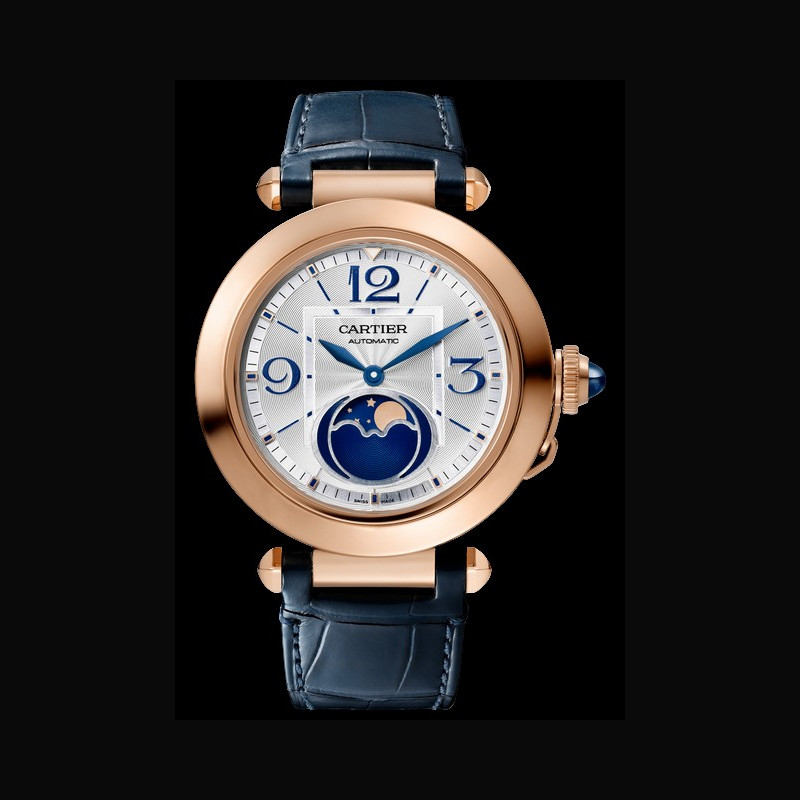 Watch Pasha de Cartier Moon Phase  Cartier CRWGPA0019 Rose Gold - Strap  Alligator Leather