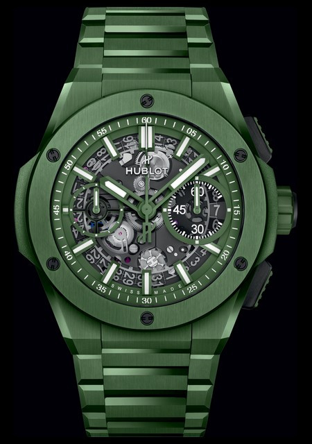 Watch Hublot Big Bang Integral Ceramic  Big Bang 451.GX.5220.GX Ceramic -  Matt Green Dial - Bracelet Ceramic