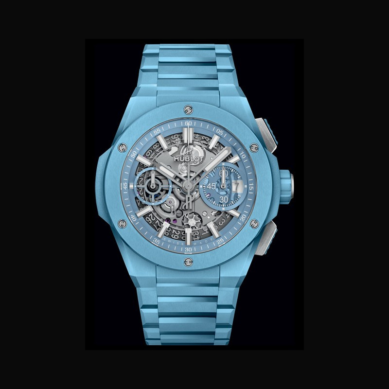 Watch Hublot Big Bang Integral Ceramic  Big Bang 451.EX.5129.EX Ceramic -  Matt Sky Blue Dial - Bracelet Ceramic