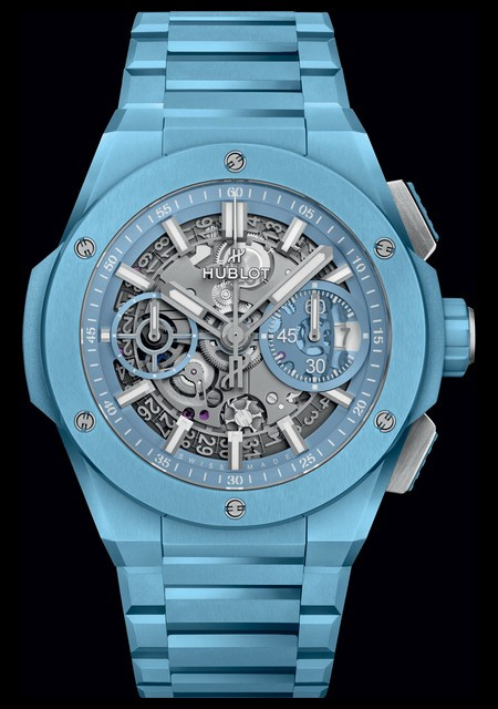 Watch Hublot Big Bang Integral Ceramic  Big Bang 451.EX.5129.EX Ceramic -  Matt Sky Blue Dial - Bracelet Ceramic