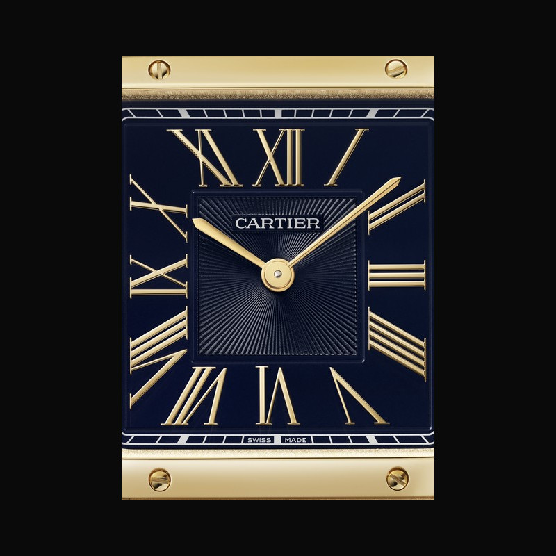Watch Cartier Santos-Dumont | Santos-Dumont Yellow Gold - Blue Dial ...