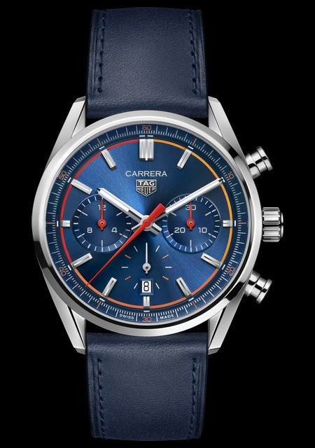 Watch TAG Heuer Chronograph 42 mm  CARRERA CBN201D.FC6543 Polished Steel -  Blue Dial - Strap Calfskin/Leather