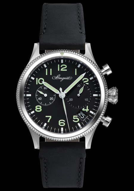 Watch Breguet Type 20 Chronographe 2057  Type XX 2057ST/92/3WU Steel -  Black Dial - Strap Calfskin Leather