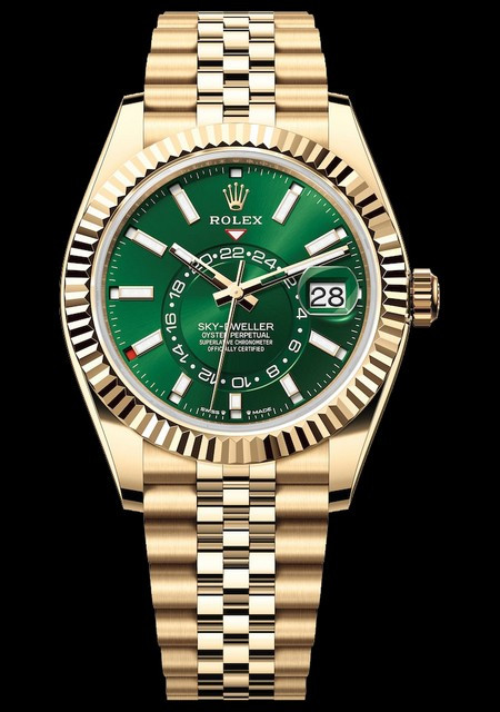 Watch Sky-Dweller Rolex 336938 Yellow Gold Bright Green Dial