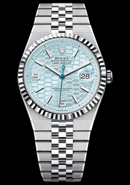Watch Land-Dweller Rolex 127336 Platinum Ice Blue Dial