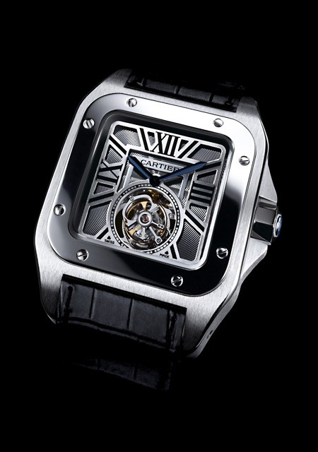 cartier santos 100 flying tourbillon watch