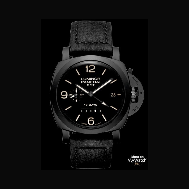 Watch Panerai Luminor 1950 10 Days GMT Ceramica  Luminor 1950 PAM00335  Black Ceramic - Leather Strap