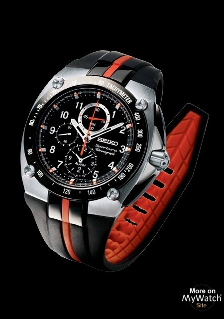 Watch Seiko Chronographe Alarme | Sportura SNAE07 Steel - Titanium Carbide  Treatment