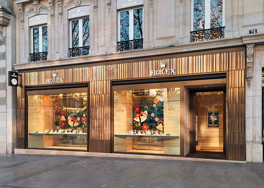 Paris, France: Rolex window store in the most famous parisian