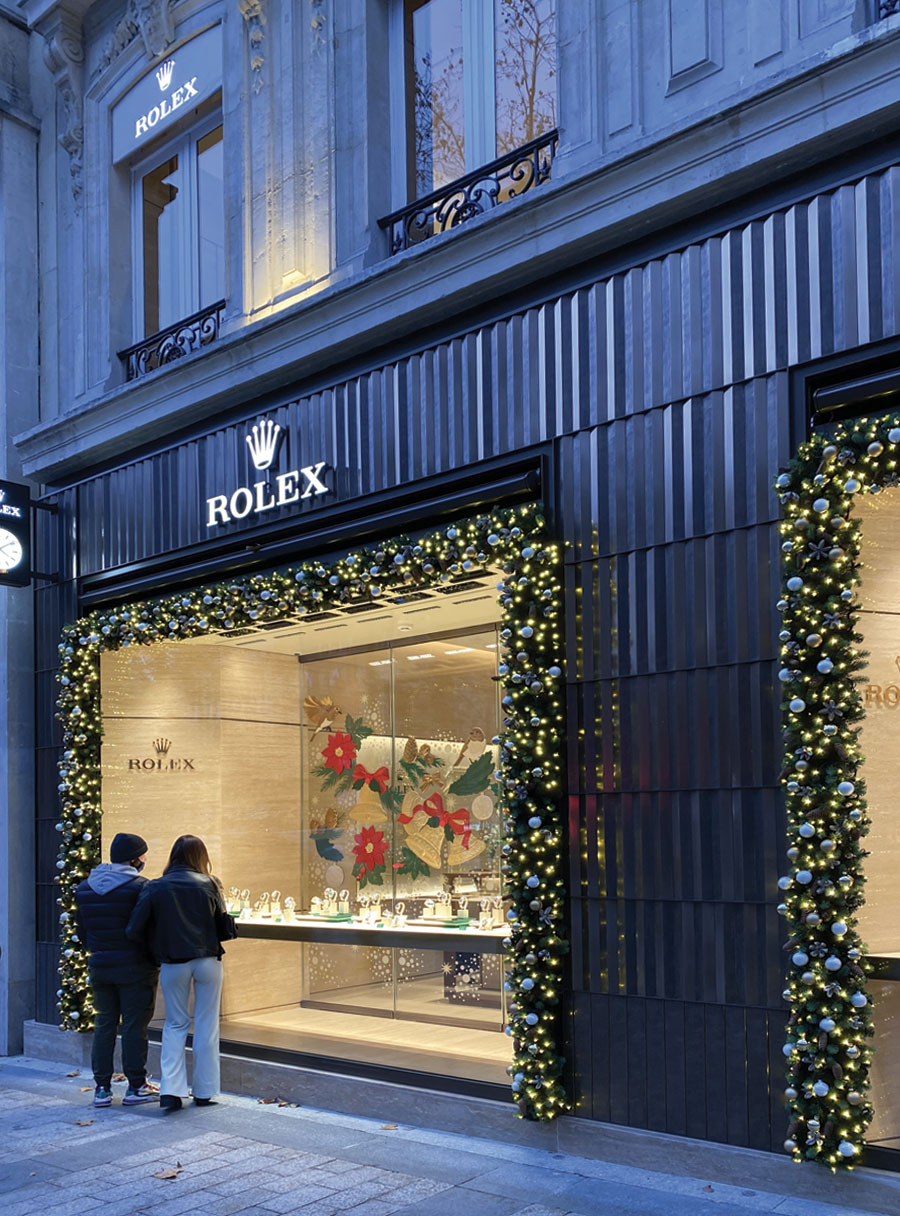 Paris, France: Rolex window store in the most famous parisian