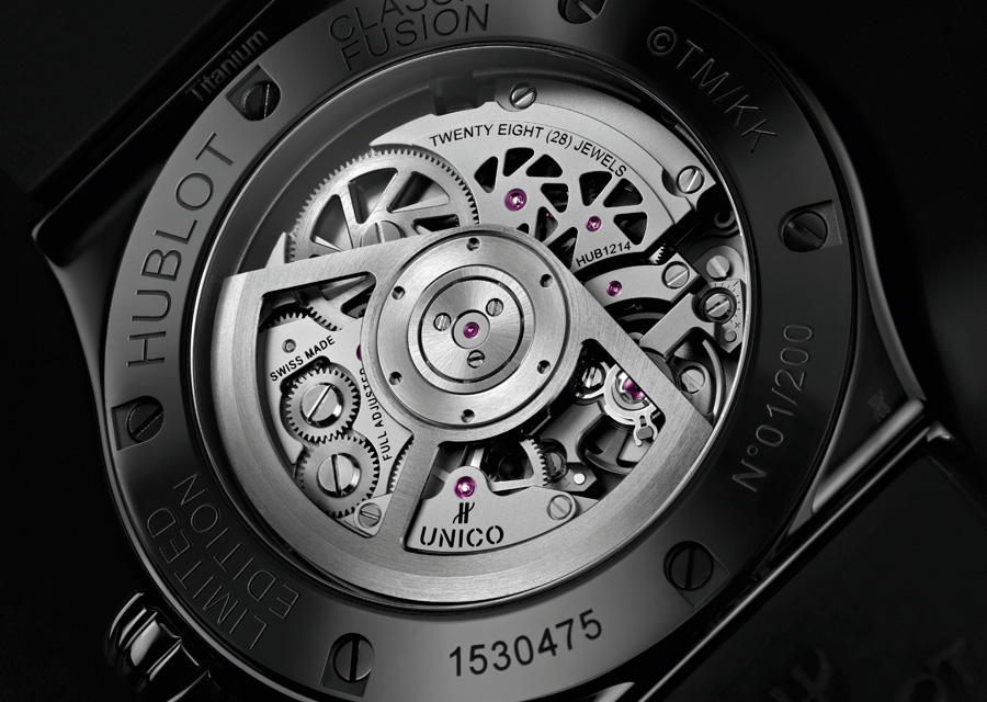 Le calibre Manufacture Unico MHUB1214 de la Hublot Classic Fusion Takashi Murakami All Black