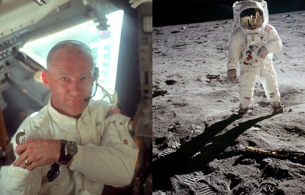 Quinze minutes après Neil Armstrong, le chronographe Omega Speedmaster fait ses premiers pas sur la Lune au poignet de Buzz Aldrin