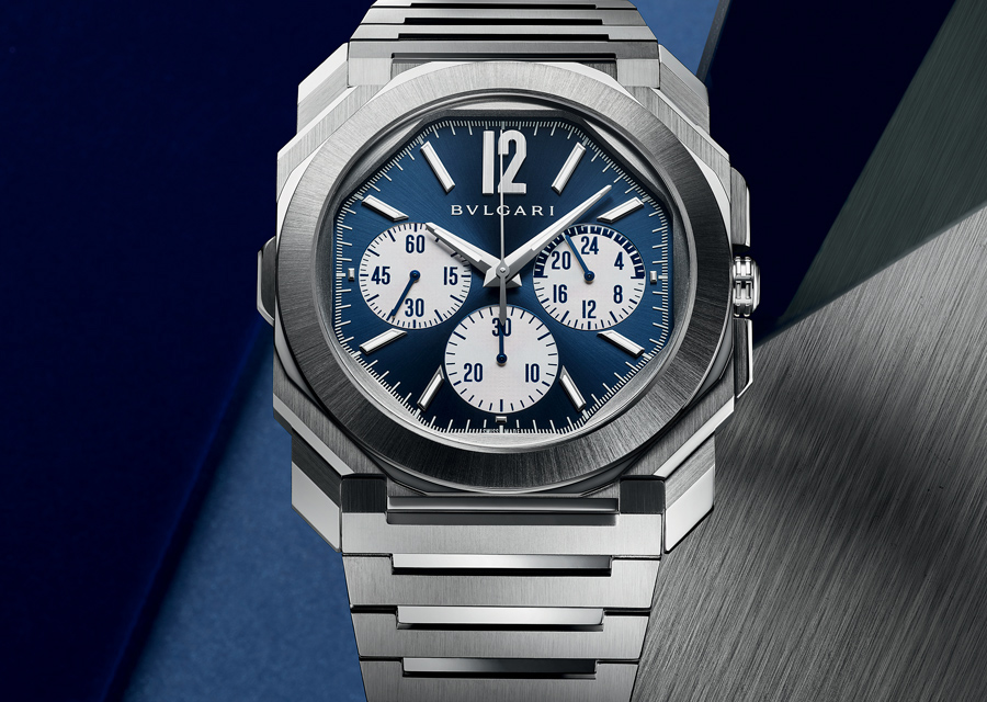 L' Octo Finissimo S Chronographe GMT en acier est une des belles nouveautés Bvlgari de la LVMH Watch Week 2021.