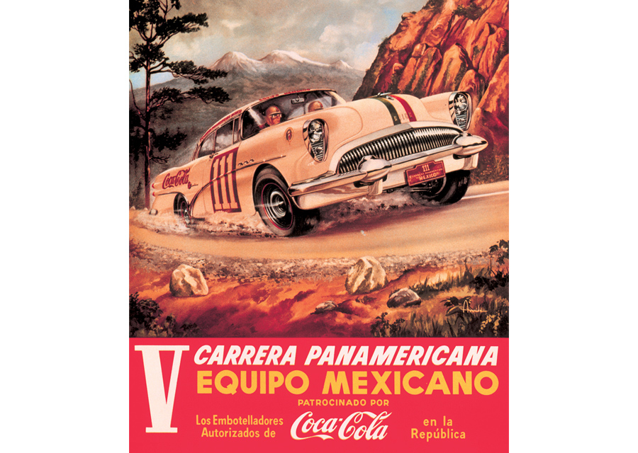 Publicité d'époque de la course Carrera Panamericana dans les années 1950