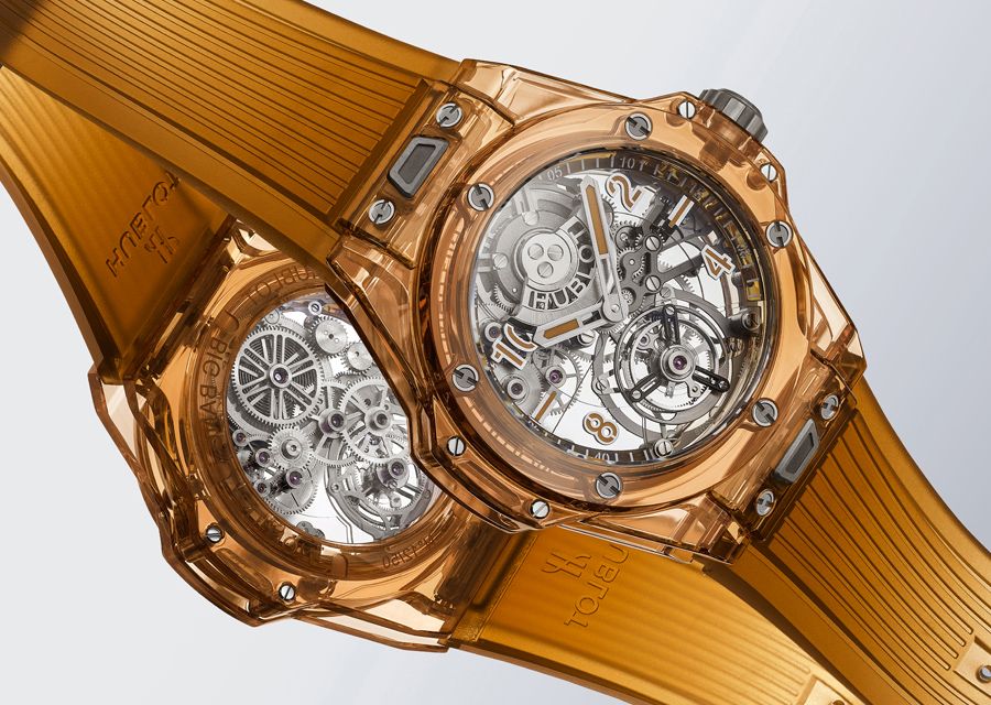 La nouvelle montre Hublot Big Bang Tourbillon Automatic Orange Sapphire est une vrai plaisir pour les amoureux d'instruments atypiques