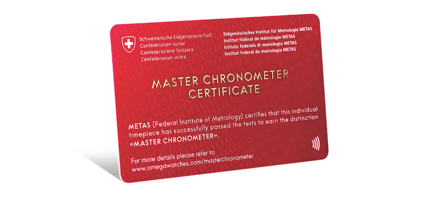 METAS délivre une carte avec l'obtention de la certification Master Chronometer