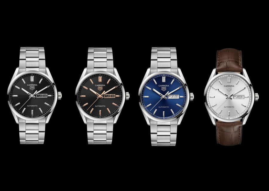 Les quatre versions de la TAG Heuer Carrera Day Date 41 mm