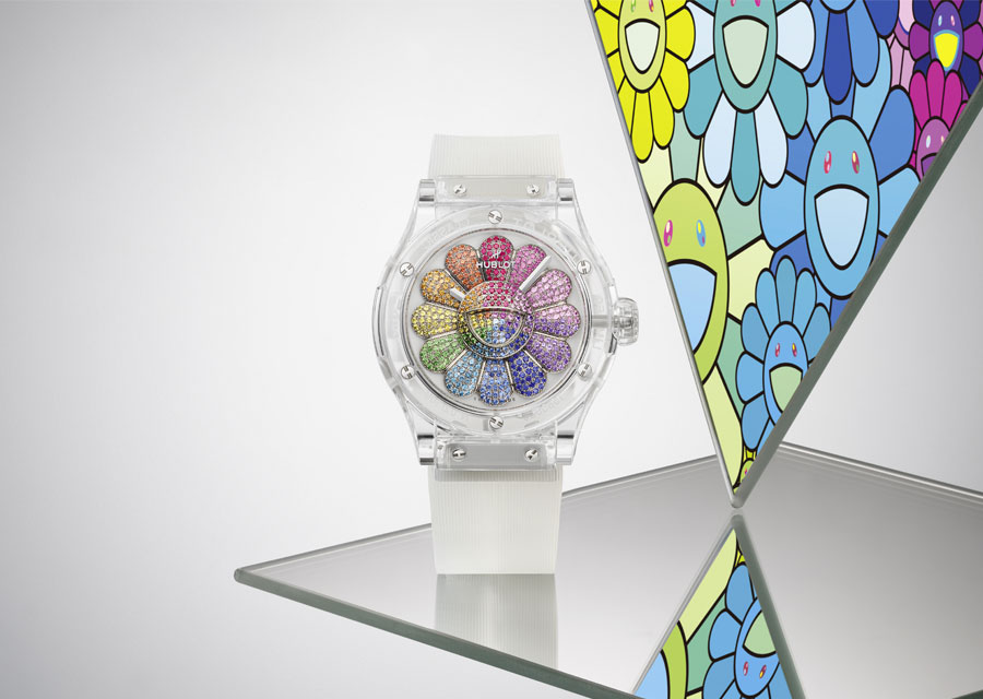 Tourbillon de couleurs, la Hublot Classic Fusion Takashi Murakami Sapphire Rainbow est une véritable œuvre d'art