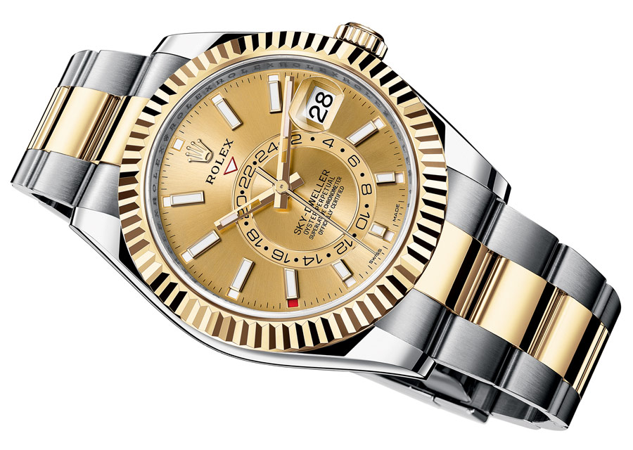 Rolex Sky-Dweller en rolesor jaune, une montre à quantième et bien plus