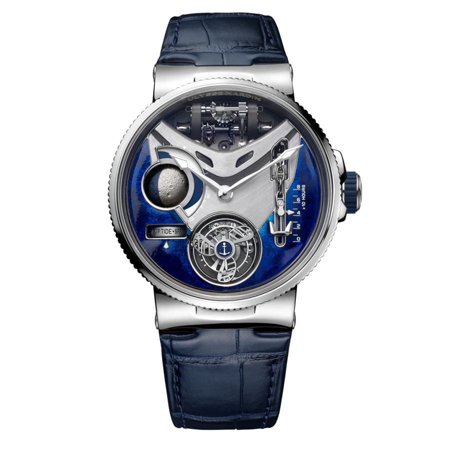 La Ulysse Nardin Mega Yacht, une montre à complication avec une Lune en volume. 