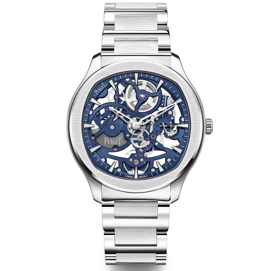 La Polo Skeleton blue steel de Piaget.