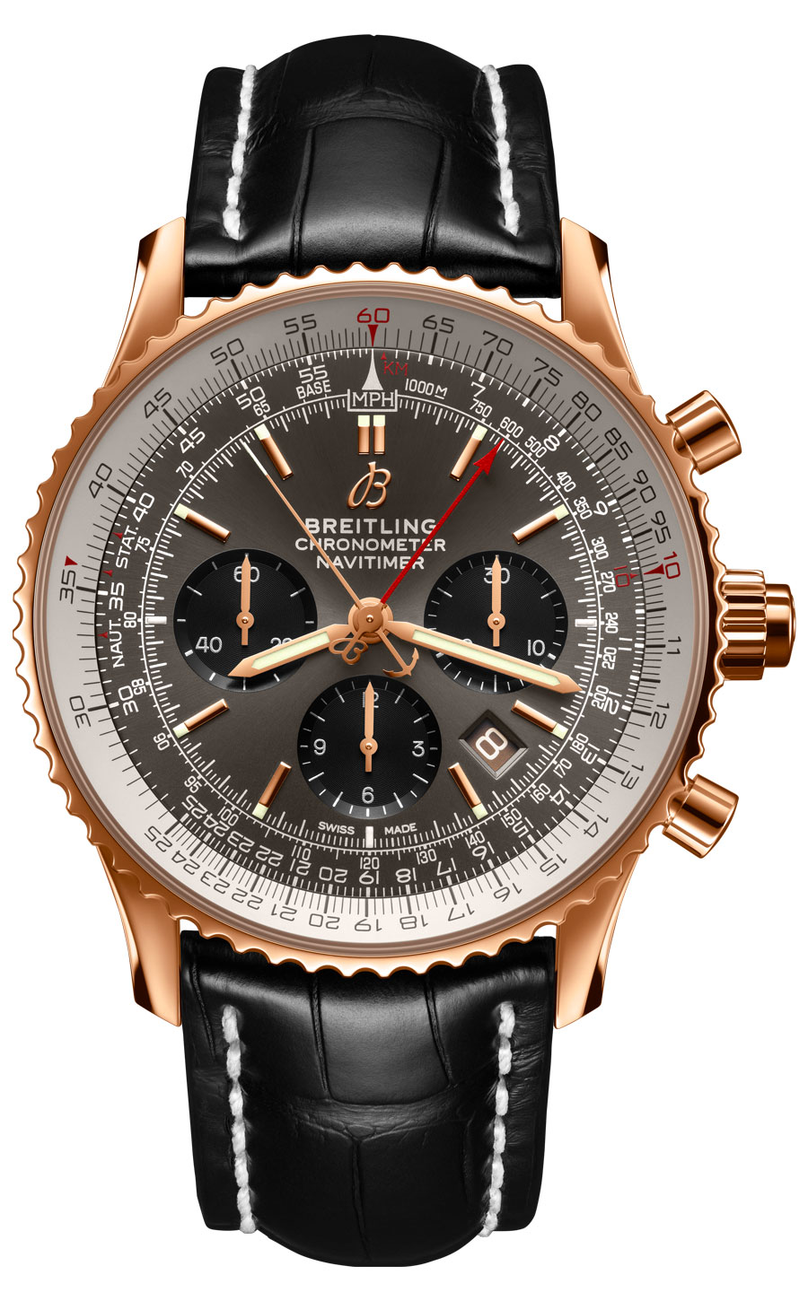 Le chronographe Navitimer à rattrapante de Breitling.