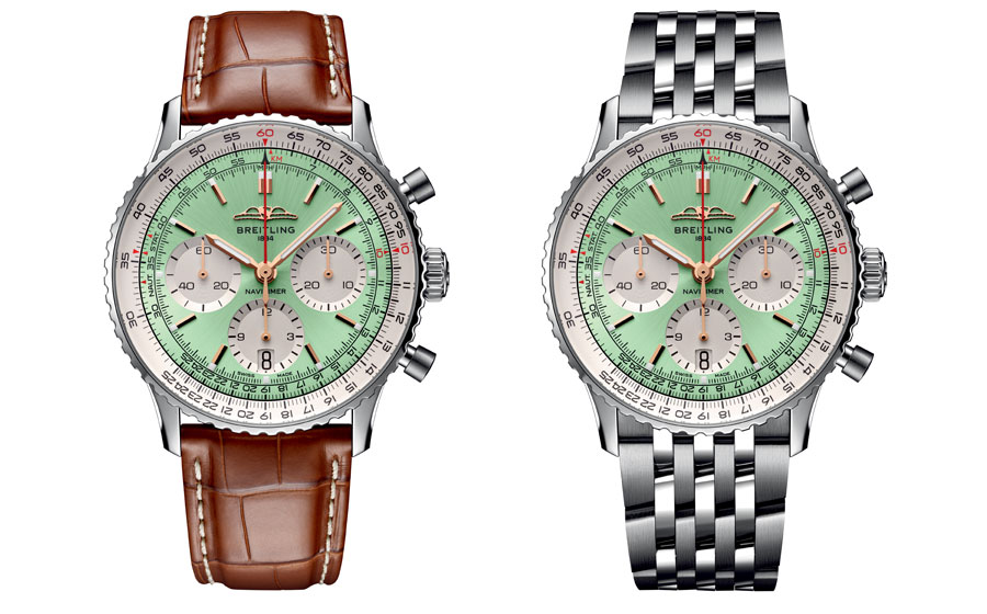 La version menthe verte rafraîchit le design de la nouvelle collection Navitimer de Breitling