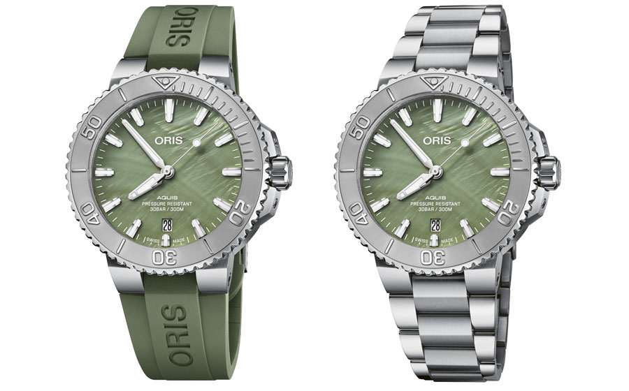 La New York Harbor Limited Edition sur bracelet en caoutchouc vert et acier