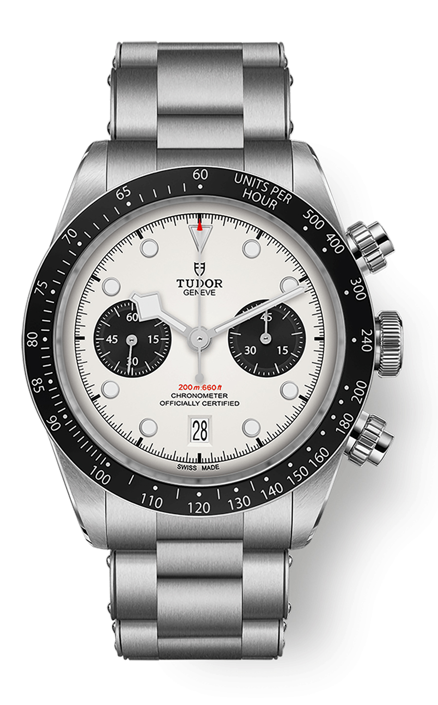 La Black Bay Chrono de Tudor sur bracelet en acier 316L