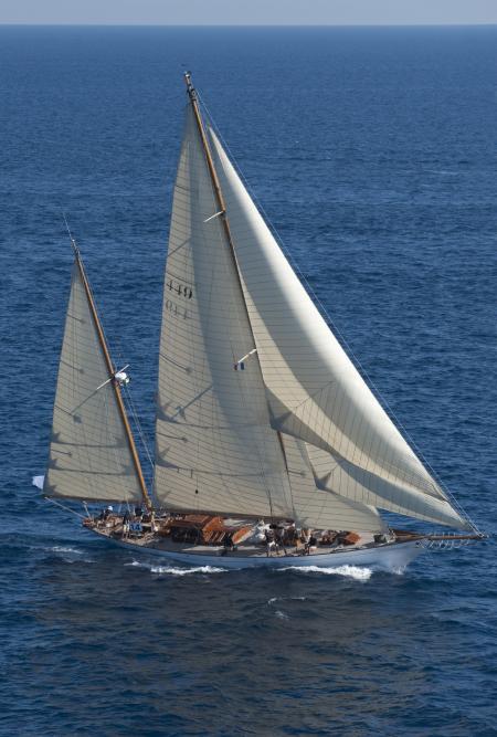 Built in 1936, Eilean, the Bermudian ketch, is one of the great sailing ships participating in the Mediterranean Circuit of the Panerai Classic Yachts Challenge.