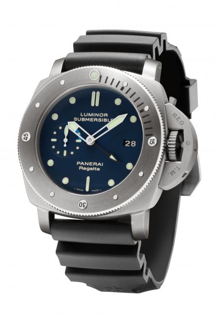 The Luminor Submersible 1950 Regatta 3 Days GMT Automatic Titanio - 47 mm, creates to celebrate The Meditarranean Circuit of The Panerai Classic Yachts Challenge 2011.