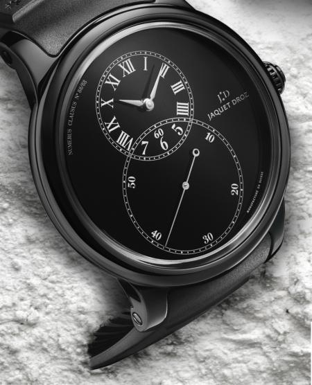 The black version and the iconic big second by Jaquet Droz.