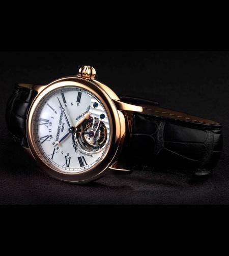 The Frédérique Constant watch sold to benefit the Children's Heart Foundation : the Tourbillon Manufacture in a version in pink gold with enamel dial 