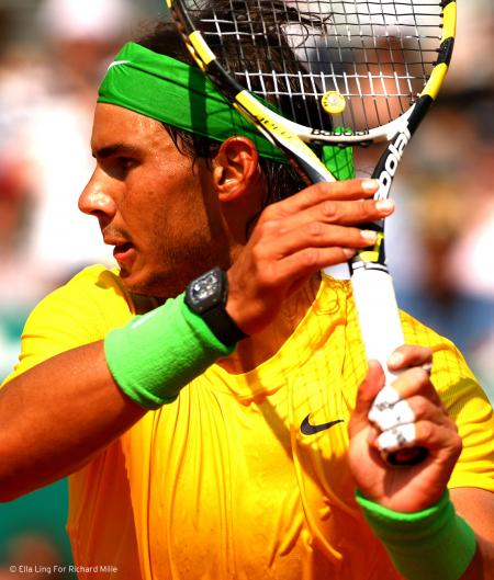 The RM 027 Tourbillon Rafael Nadal of the charity auction Only Watch 2011 was carried by the champion at the 2011 Monte Carlo tournament.
