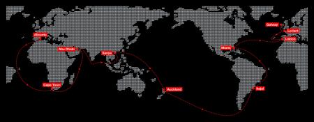 Volvo Ocean Race 2011-2012 map.