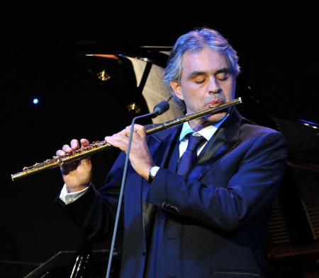 Andrea Bocelli during the 2011 Benefit on December 9th at Los Angeles. He wore his Girard-Perregaux 1966 small second watch.