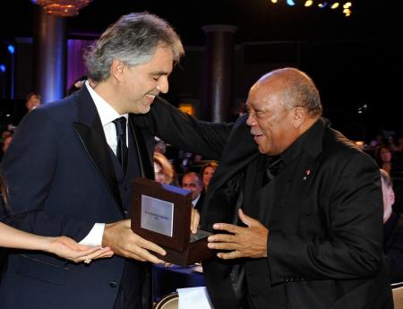 Andrea Bocelli and Quincy Jones.