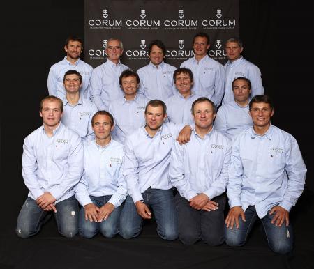 The crew of the Maxi Trimaran Banque Populaire V.