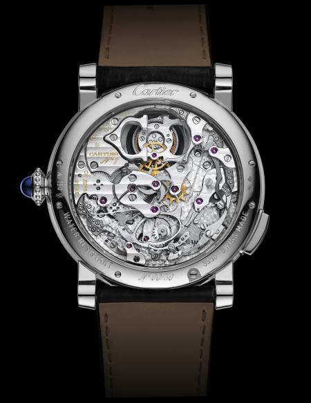 Rotonde de Cartier Minute Repeater Flying Tourbillon watch, calibre 9402 MC, Geneva Seal. Back view.