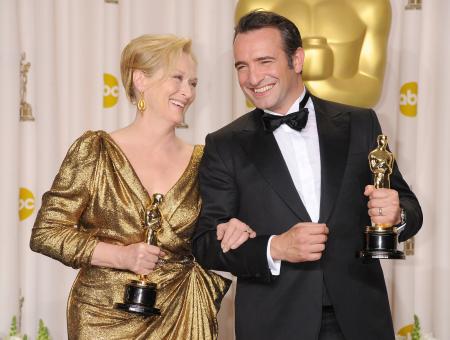 Jean Dujardin, Best Actor, and Meryl Streep, Best Actress for her film The Iron Lady © Jeff Kravitz / Wireimage