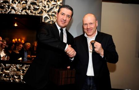 Antonio Calce, CEO of Corum, and Didier Cuche, Corum ambassador.