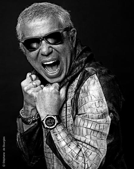 Laurent Picciotto with the rock'n roll Hublot Skull Bang. © Stéphane Bourgies