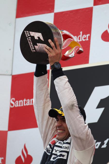 Pastor Maldonado on top of the Spanish Grand Prix with its Oris TT3 Chronograph Black. 