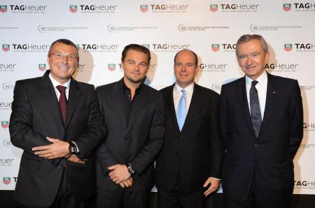 Jean-Christophe Babin, Leonardo DiCaprio, SAS le Prince Albert II de Monaco and Bernard Arnault, Président du groupe LVMH. 