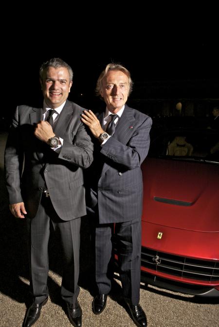 M. Ricardo Guadalupe, Hublot Chief Executive Officer, and M. Luca Cordero di Montezemolo, Chairman of Ferrari S.p.A.