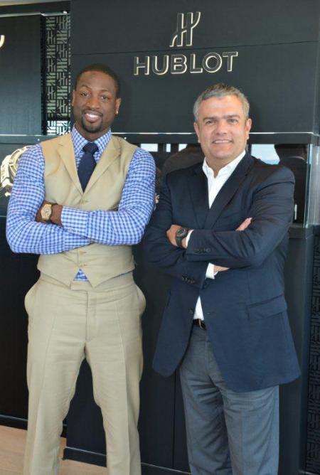 Dwyane Wade with Ricardo Guadalupe, CEO of Hublot.