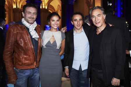 The french actors Jean-Paul Rouve, Virginie Ledoyen, Elie Semoun and Richard Berry during the evening party organized for the Pilot collection of Zenith.