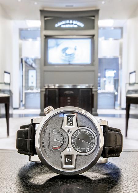 The LANGE ZEITWERK HANDWERKSKUNST in the newly opened A. Lange & Söhne Boutique in Dubai.